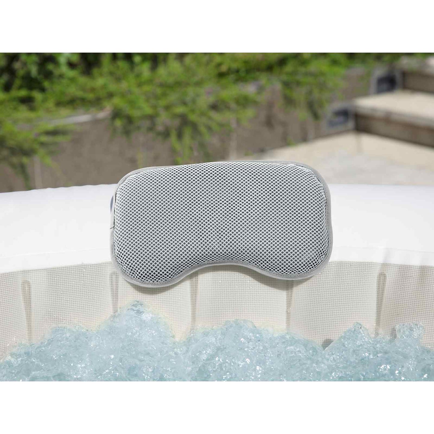 Spa Bath Pillow 2 pcs Steel and PVC Grey