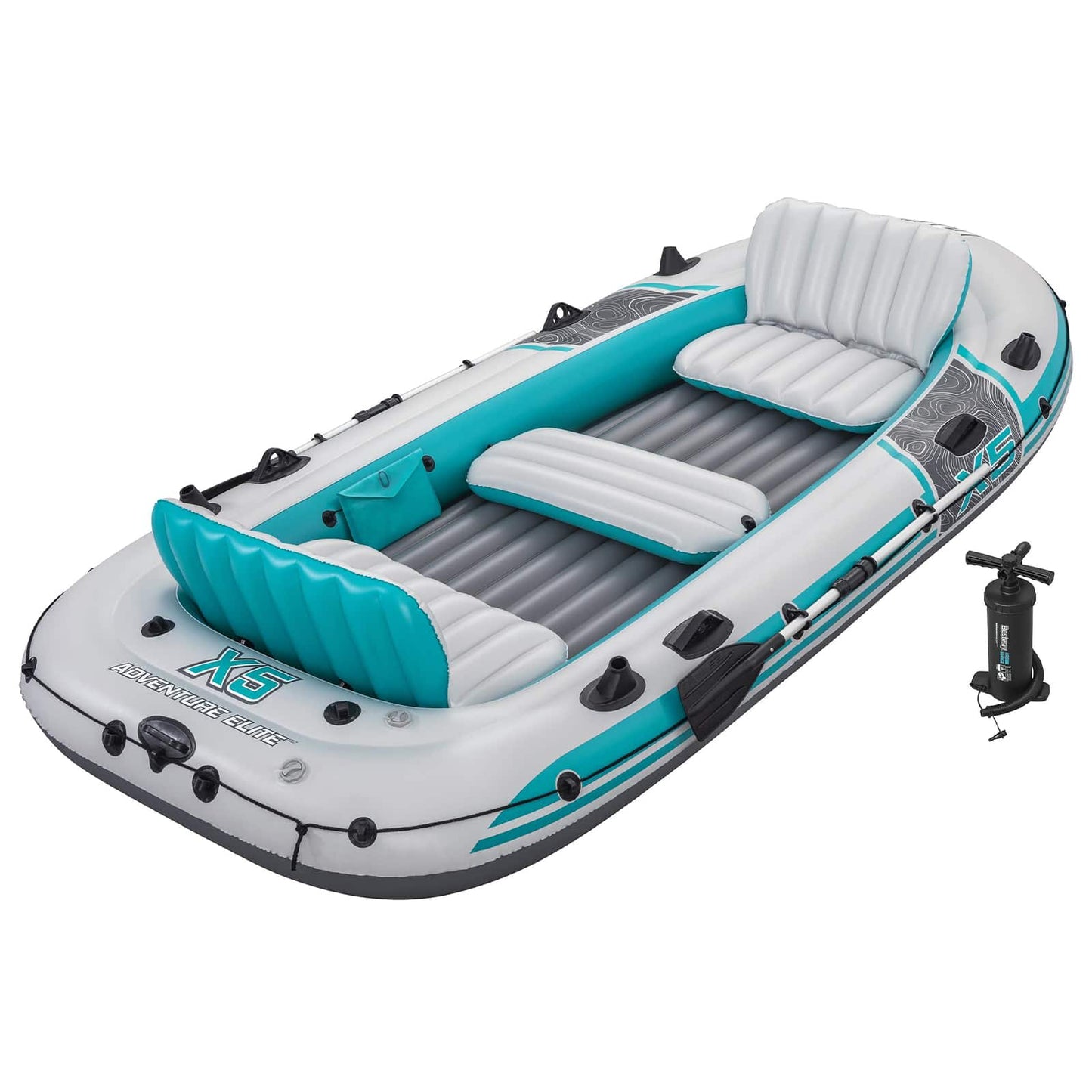 Inflatable Boat Grey and White 3.64 x 1.66 m PVC