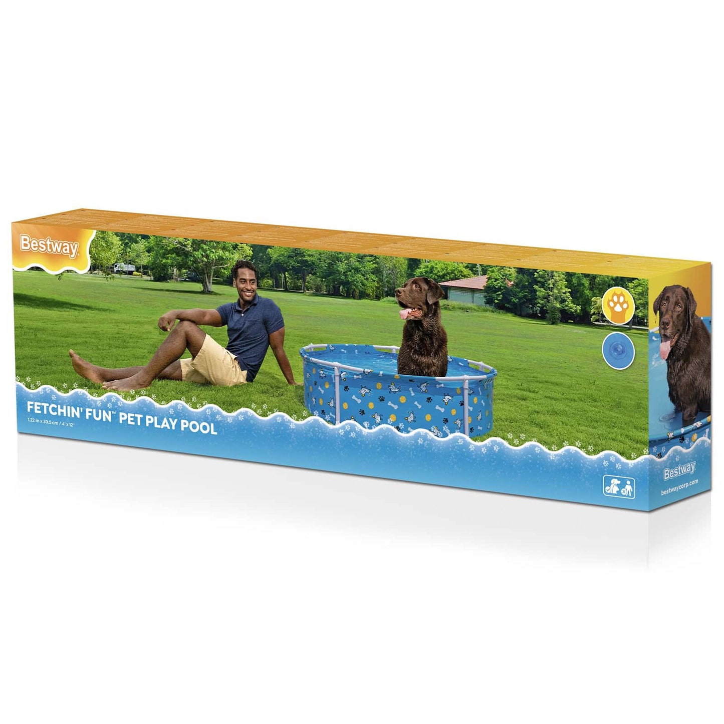 Above Ground Pet Play Pool 122 x 30.5 cm Round for Blue