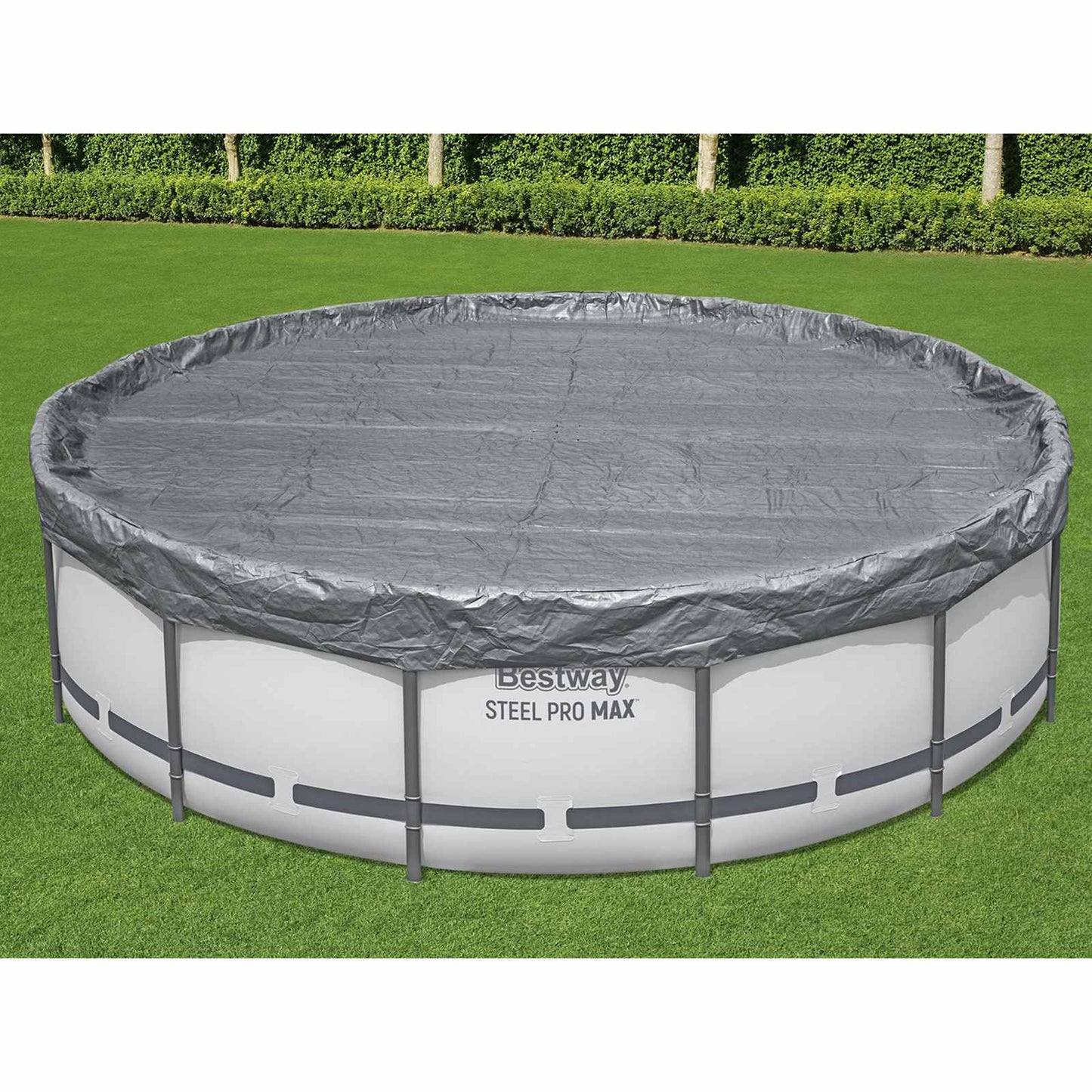 Pool Cover Ø4.57 m Round Polyester Grey