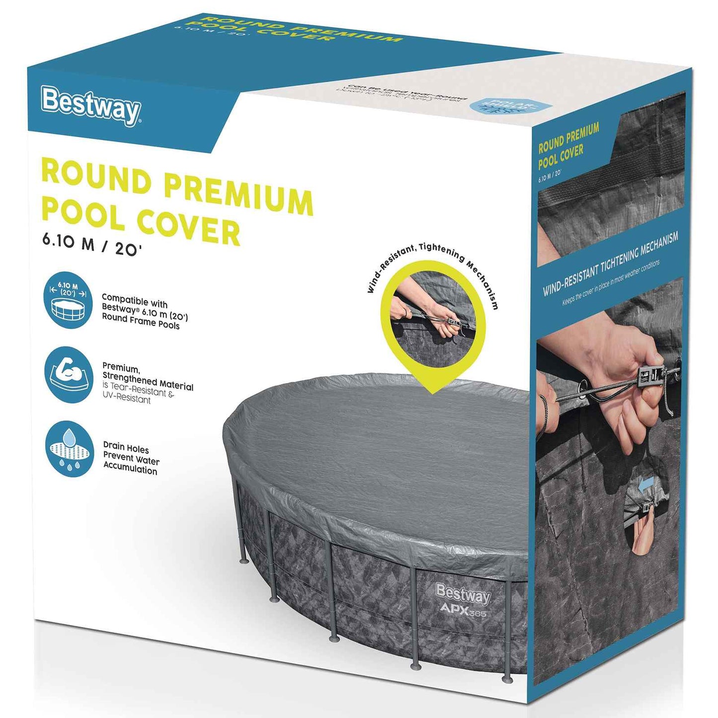 Pool Cover Ø6.1 m Round Polyester Grey