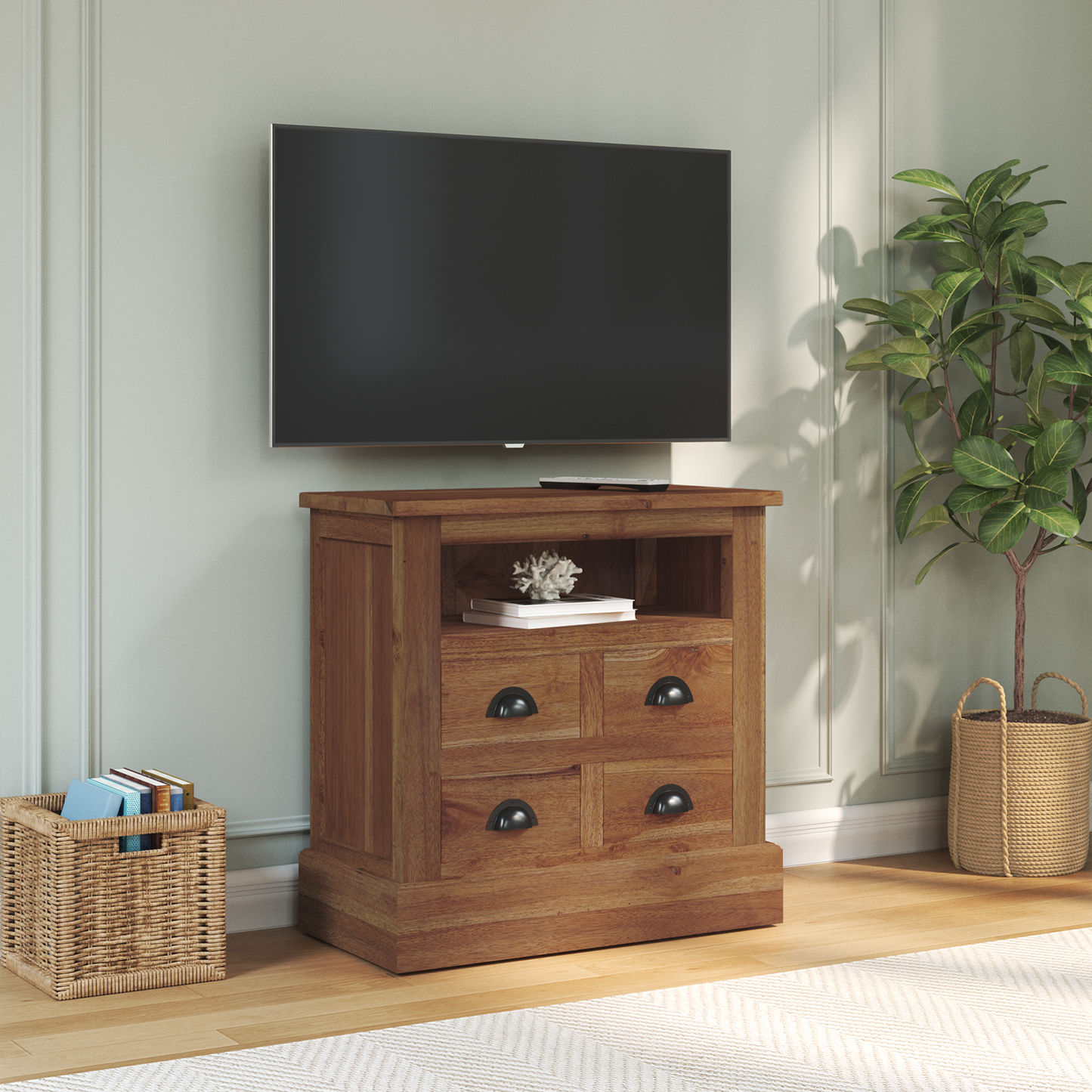 Storage Cabinet Natural 60 x 30 x 60 cm Solid Teak Wood