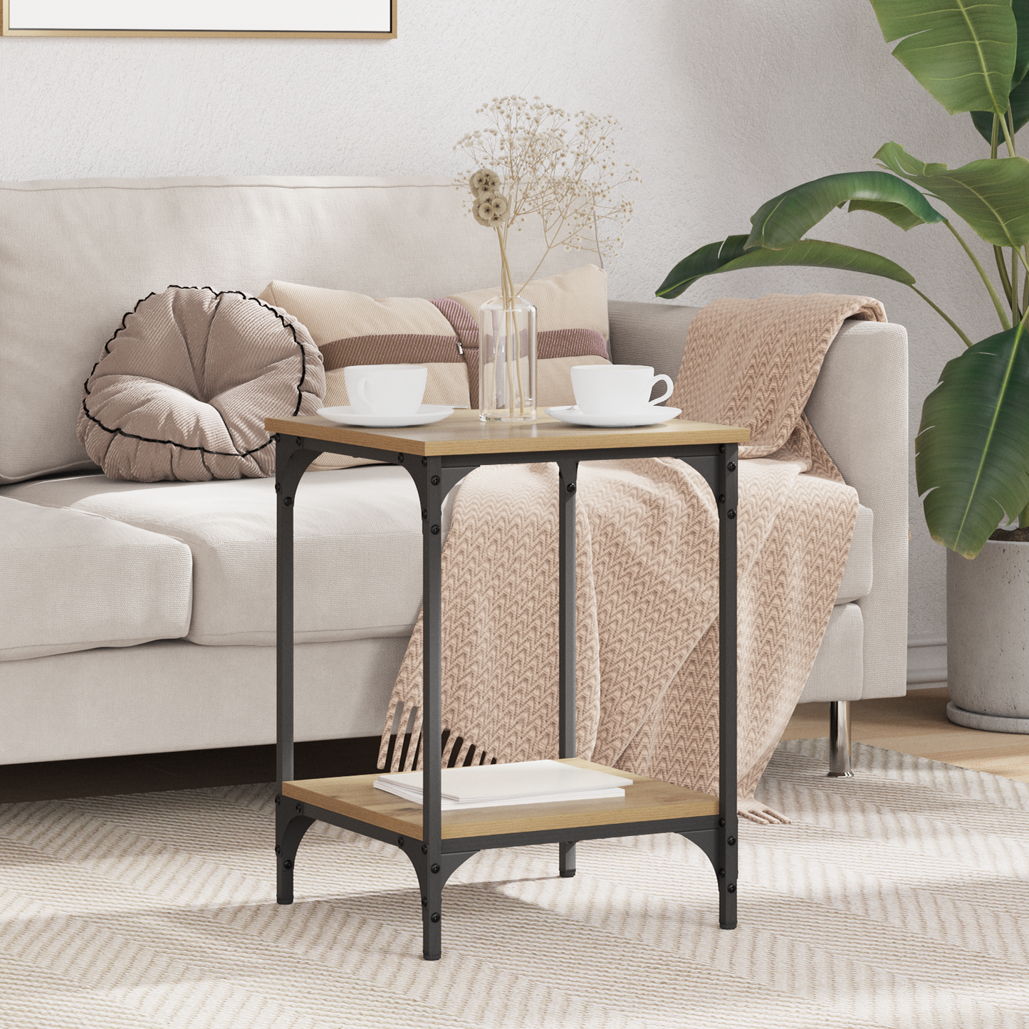 Coffee Table Artisan Oak 40 x 40 x 55 cm Engineered Wood