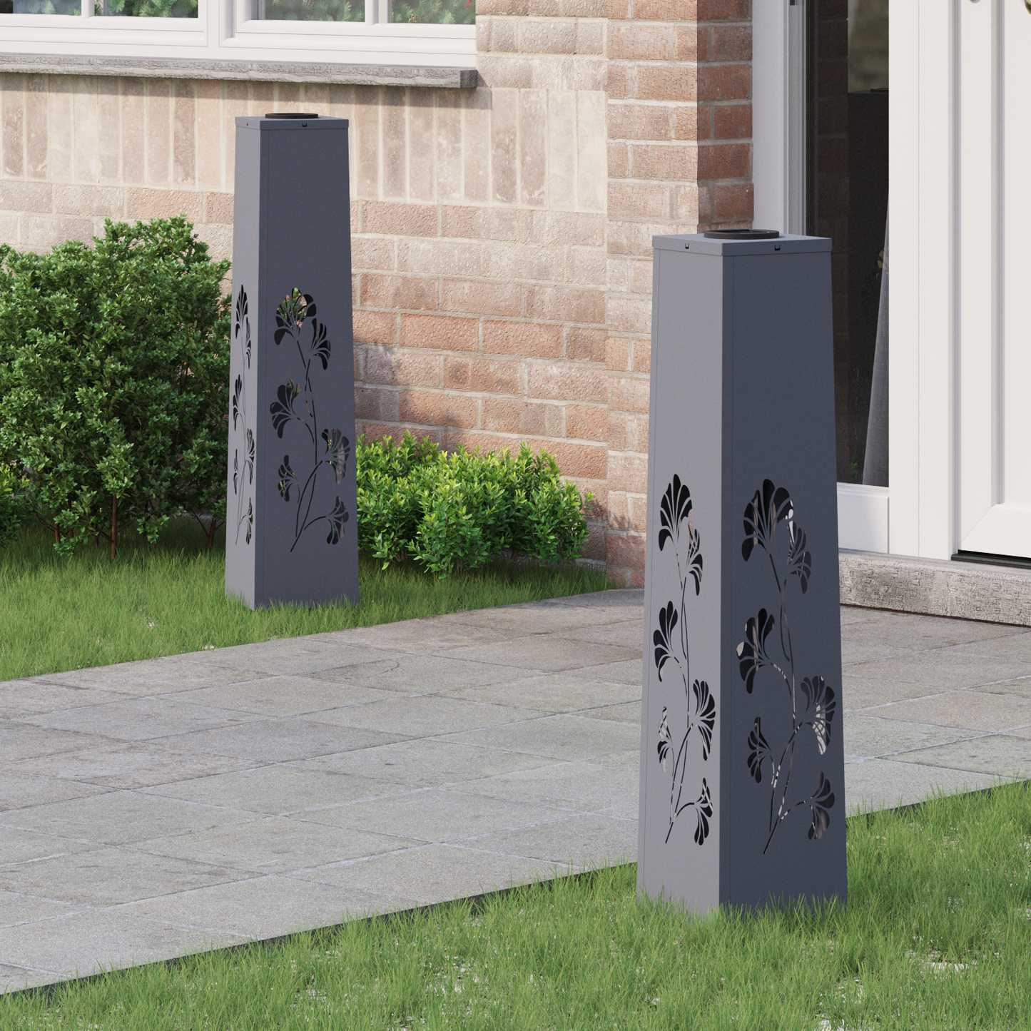 Solar LED Pathway Light 2 pcs Anthracite Cold Rolled Steel