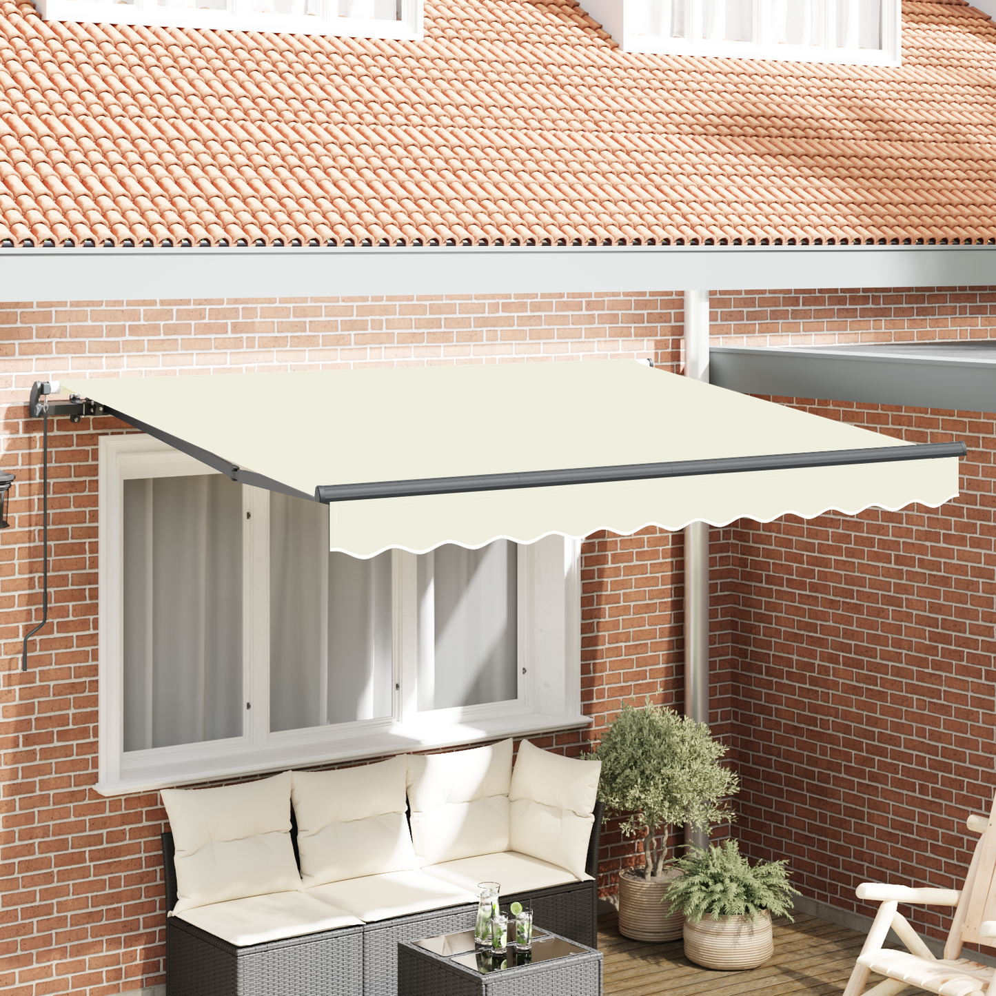 Retractable Awning Cream 300 x 200 cm Fabric