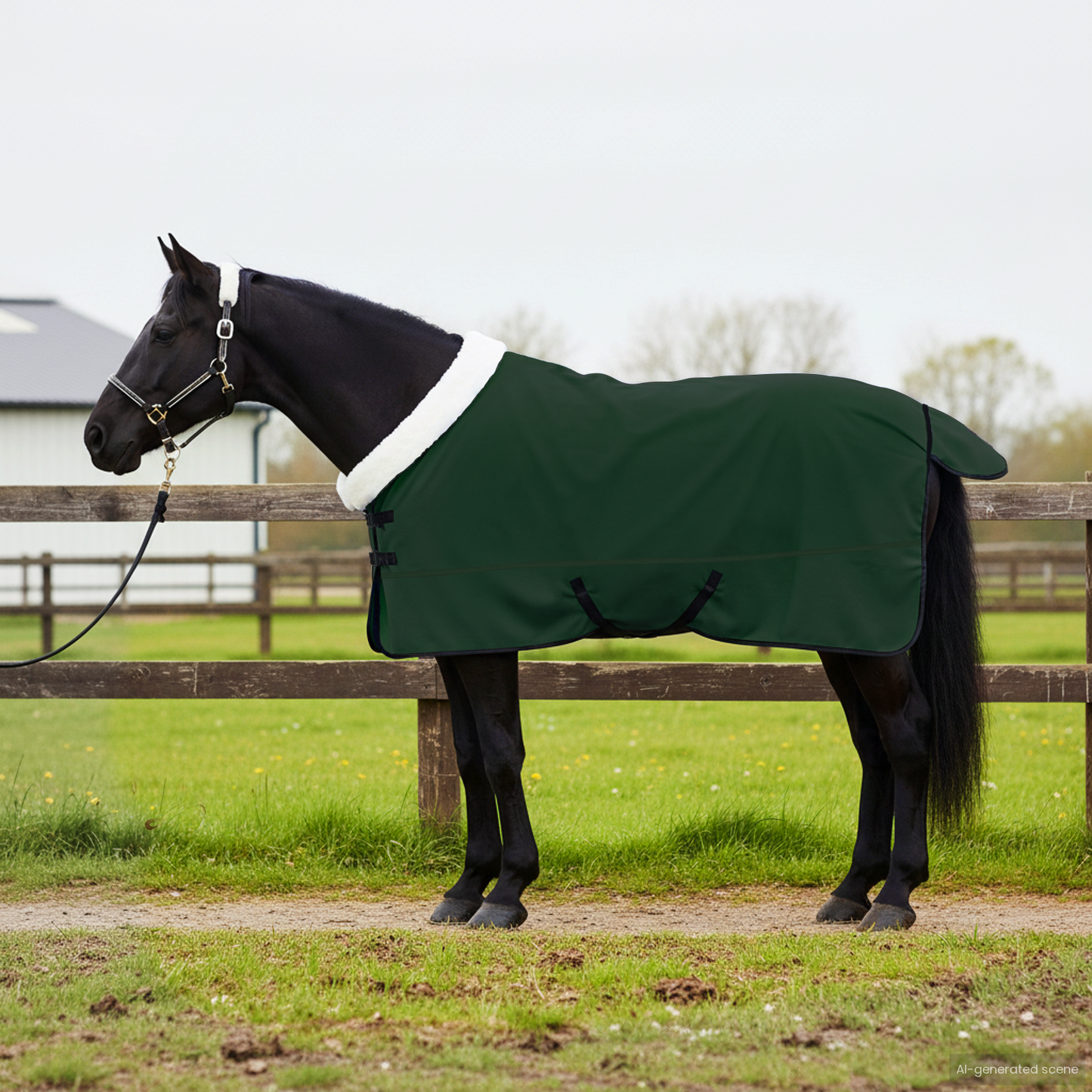 Horse Blanket Full Dark Green 165 cm Polar fleece
