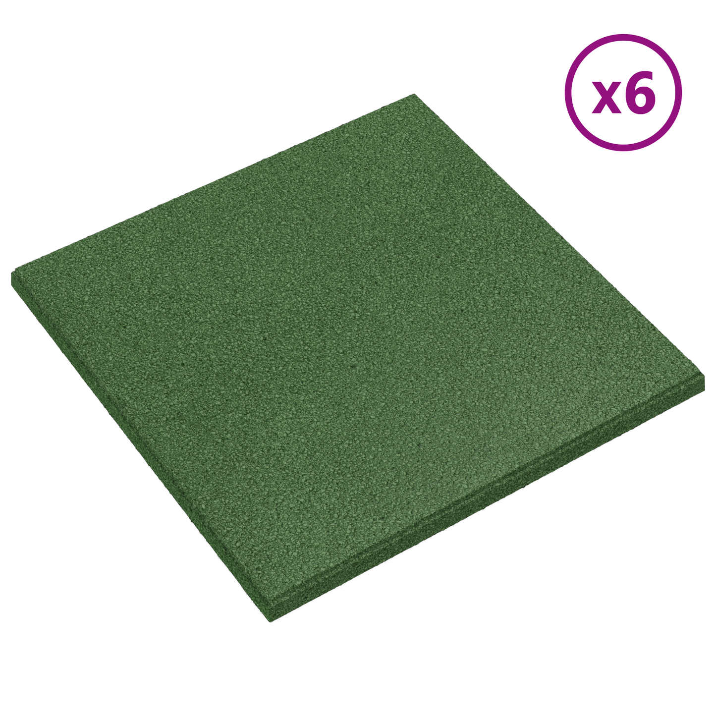 Fall Protection Tiles 6 pcs Green 50 x 50 cm Rubber