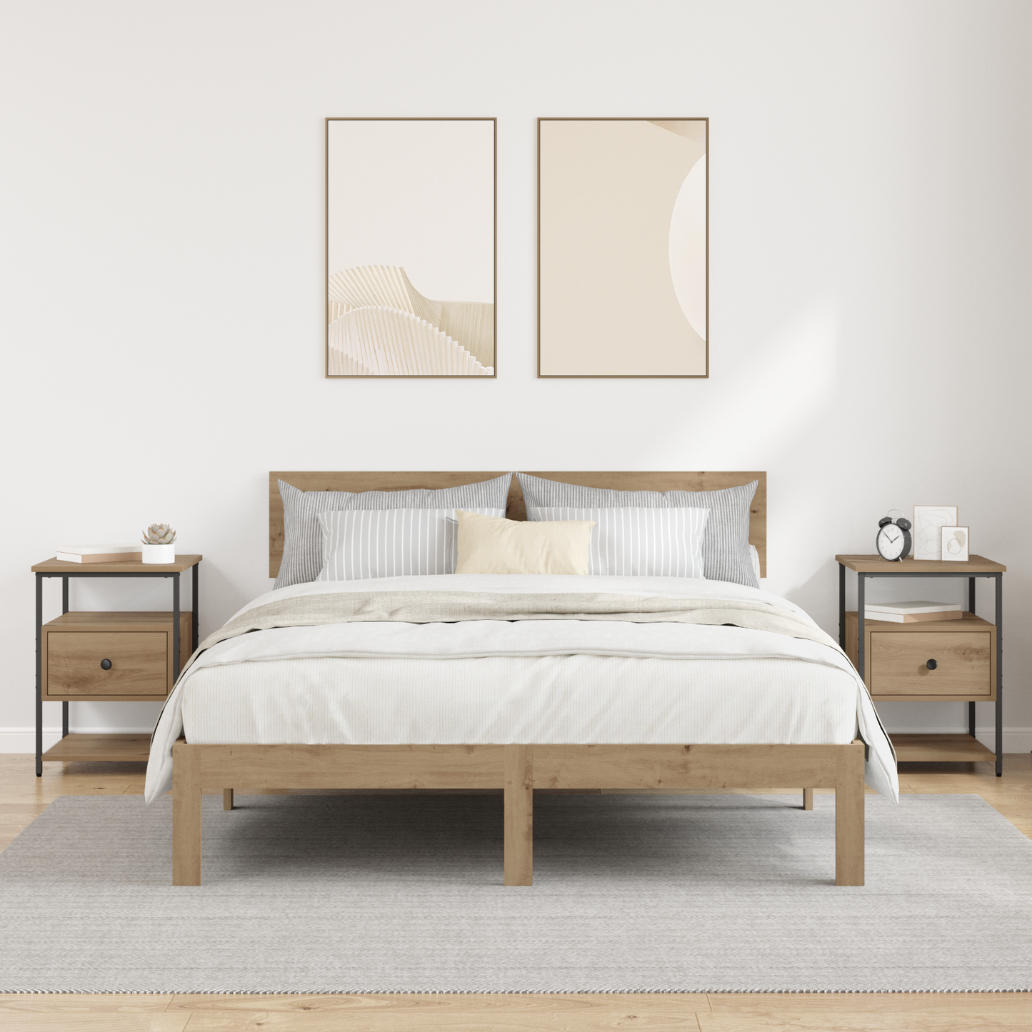 Bedside Cabinet with Drawer 2 pcs Artisan Oak 40 x 42 x 56 cm