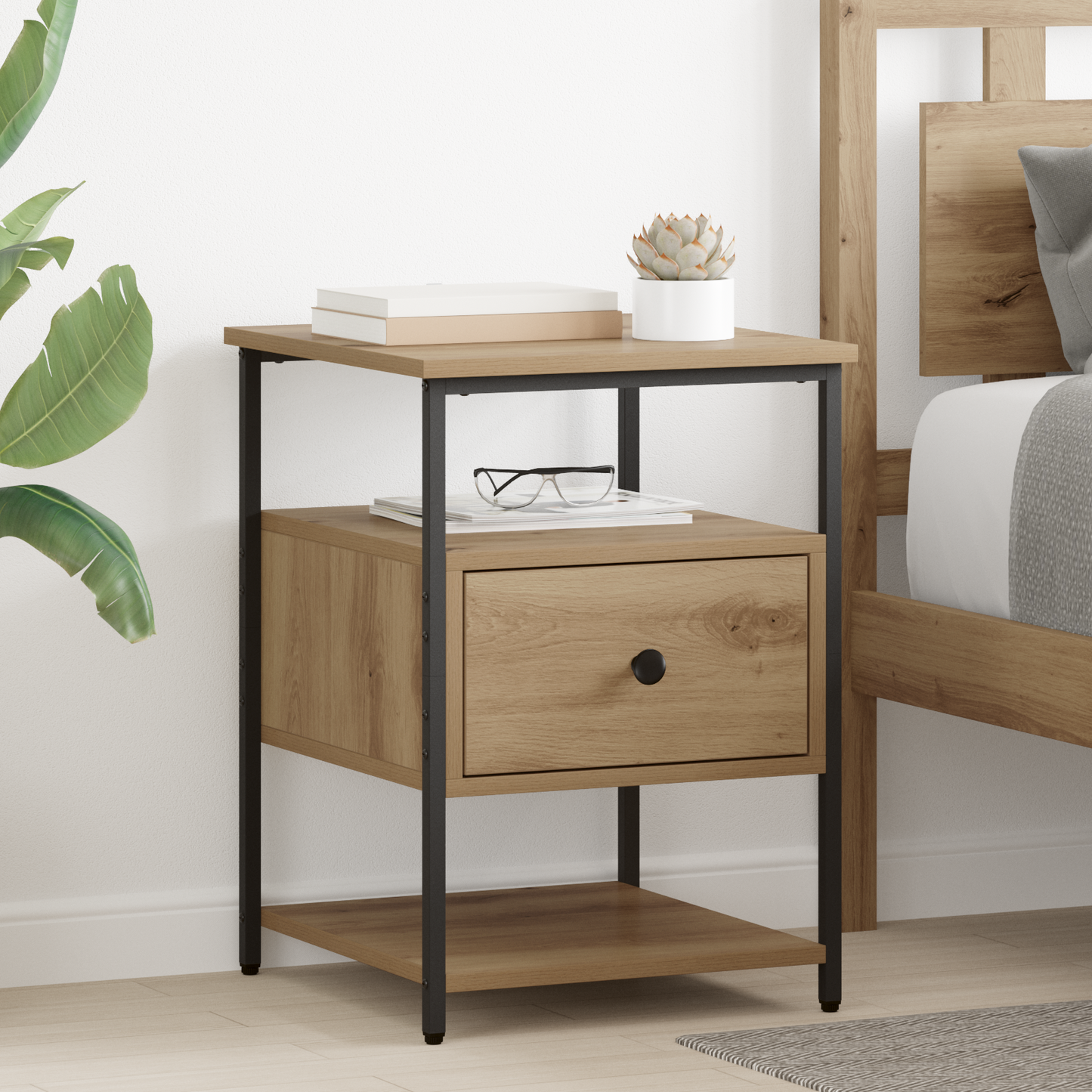 Bedside Cabinet Artisan Oak 40 x 42 x 56 cm Engineered Wood