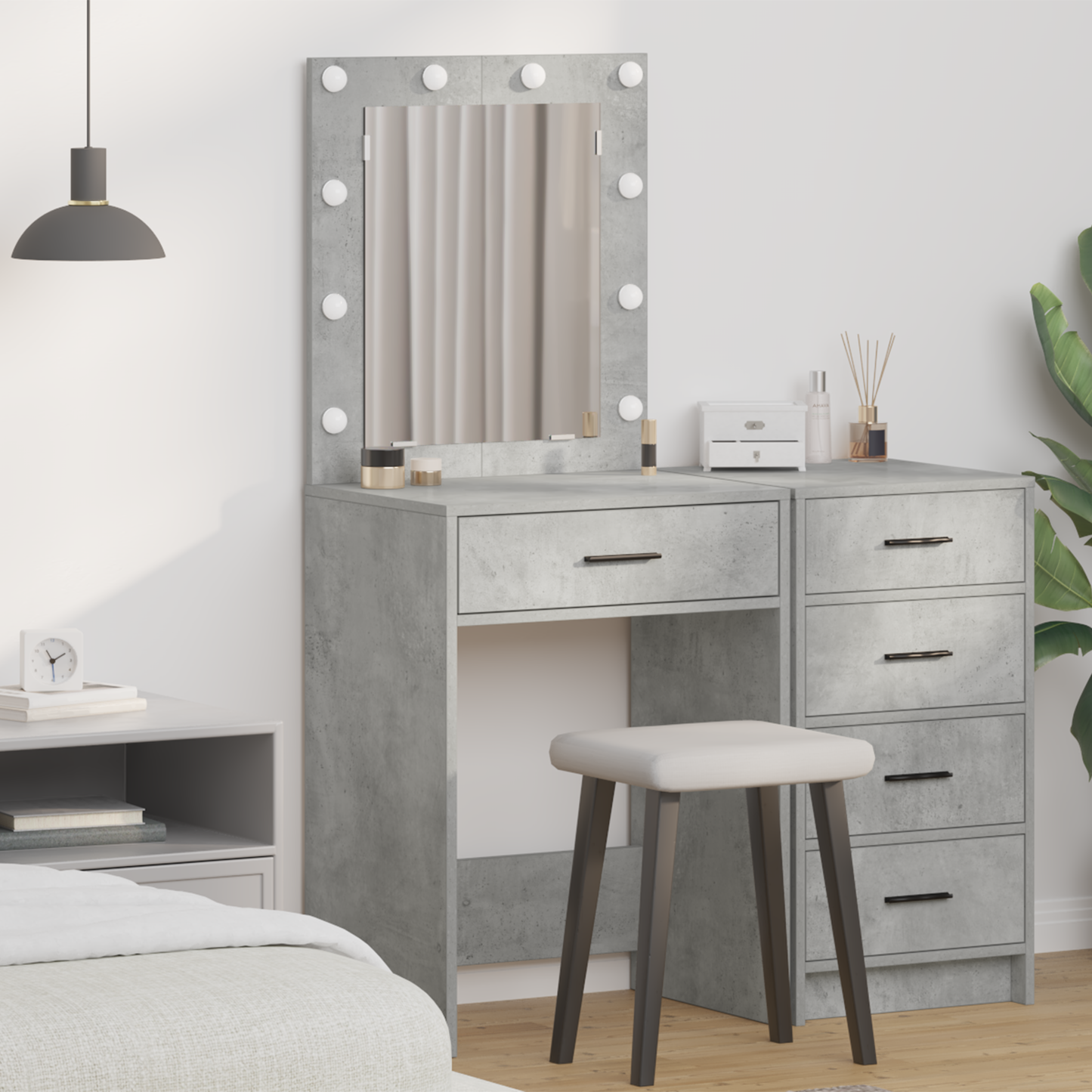 Dressing Table Concrete Grey 50 x 41 x 135 cm Engineered Wood