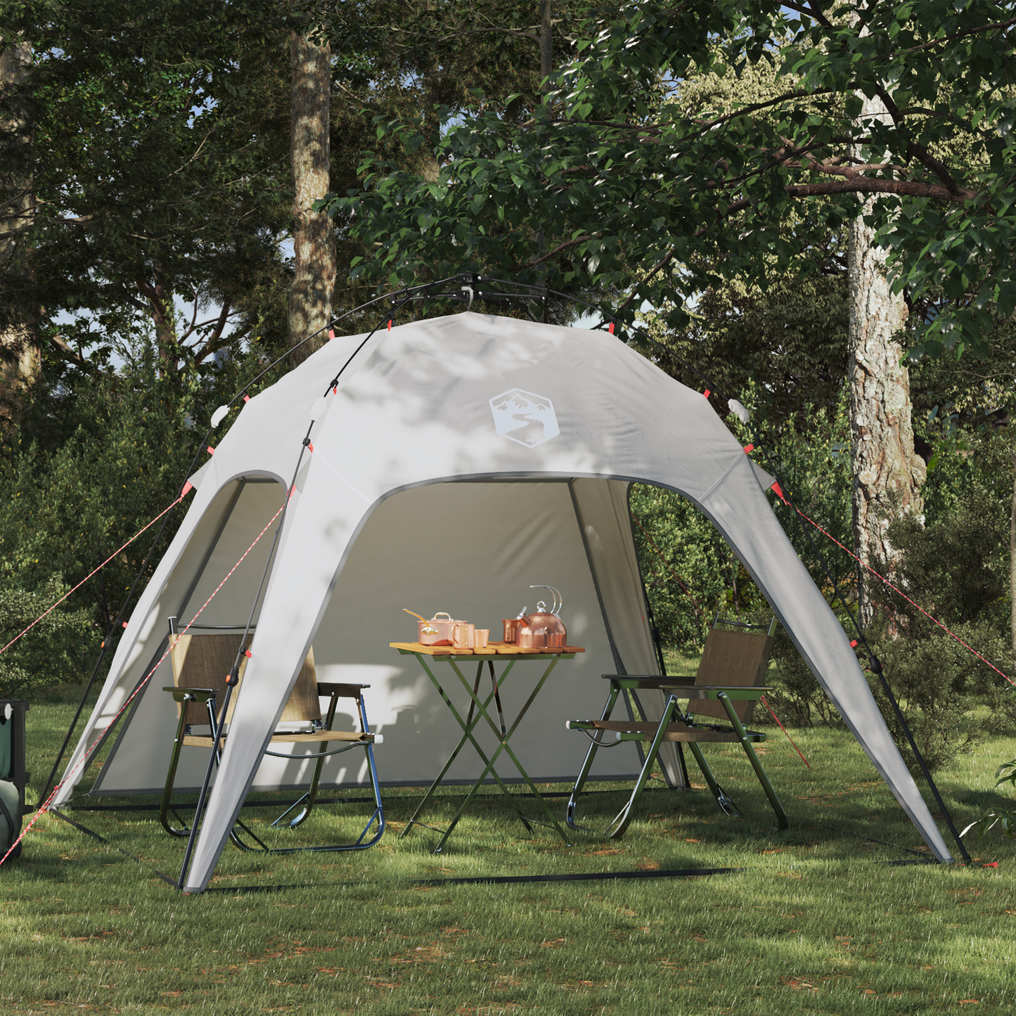 Instant Tent 4-Person Quick-Release Grey 260 x 260 x 197 cm