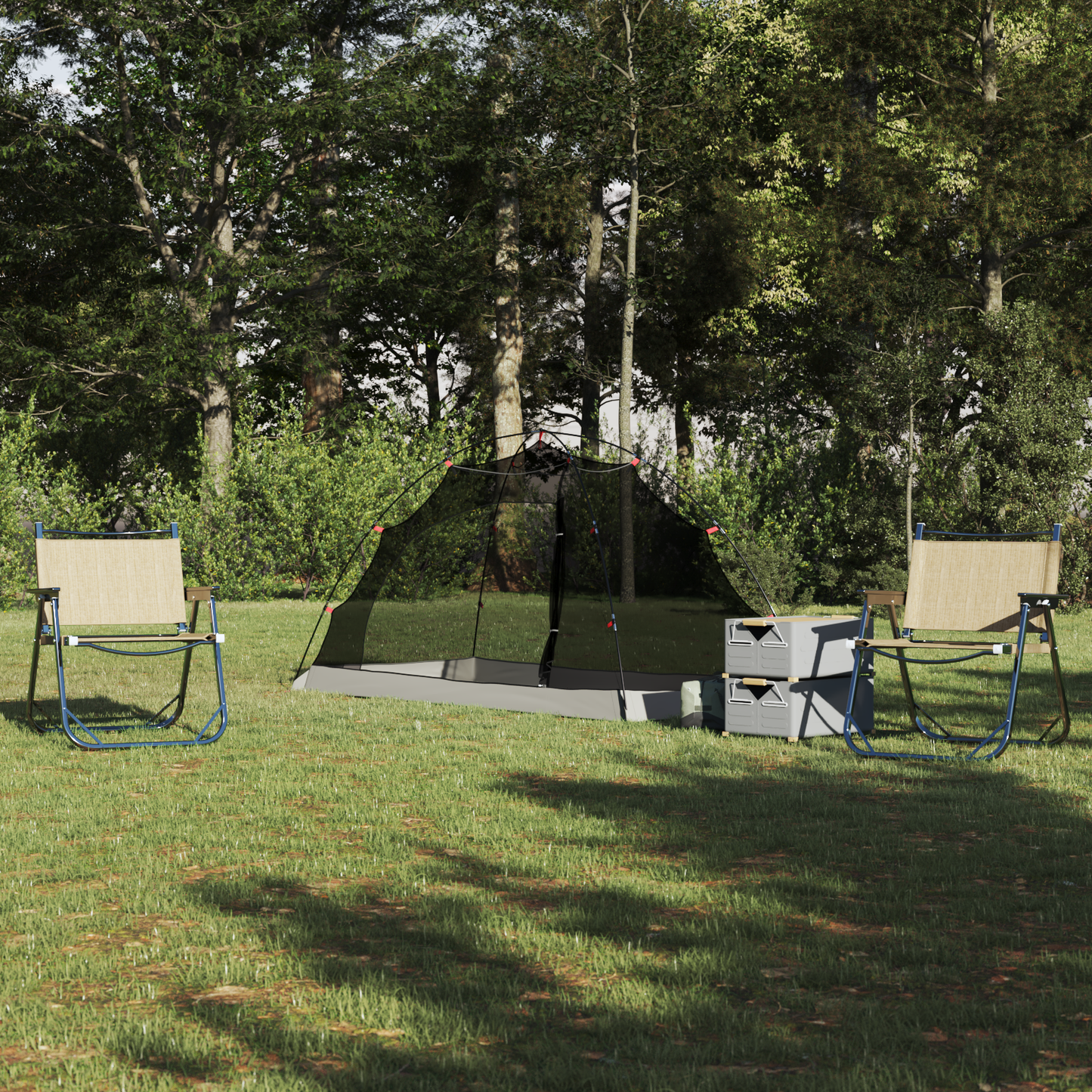 Tent with Roof with Storage Grey and Black 236 x 150 x 136 cm