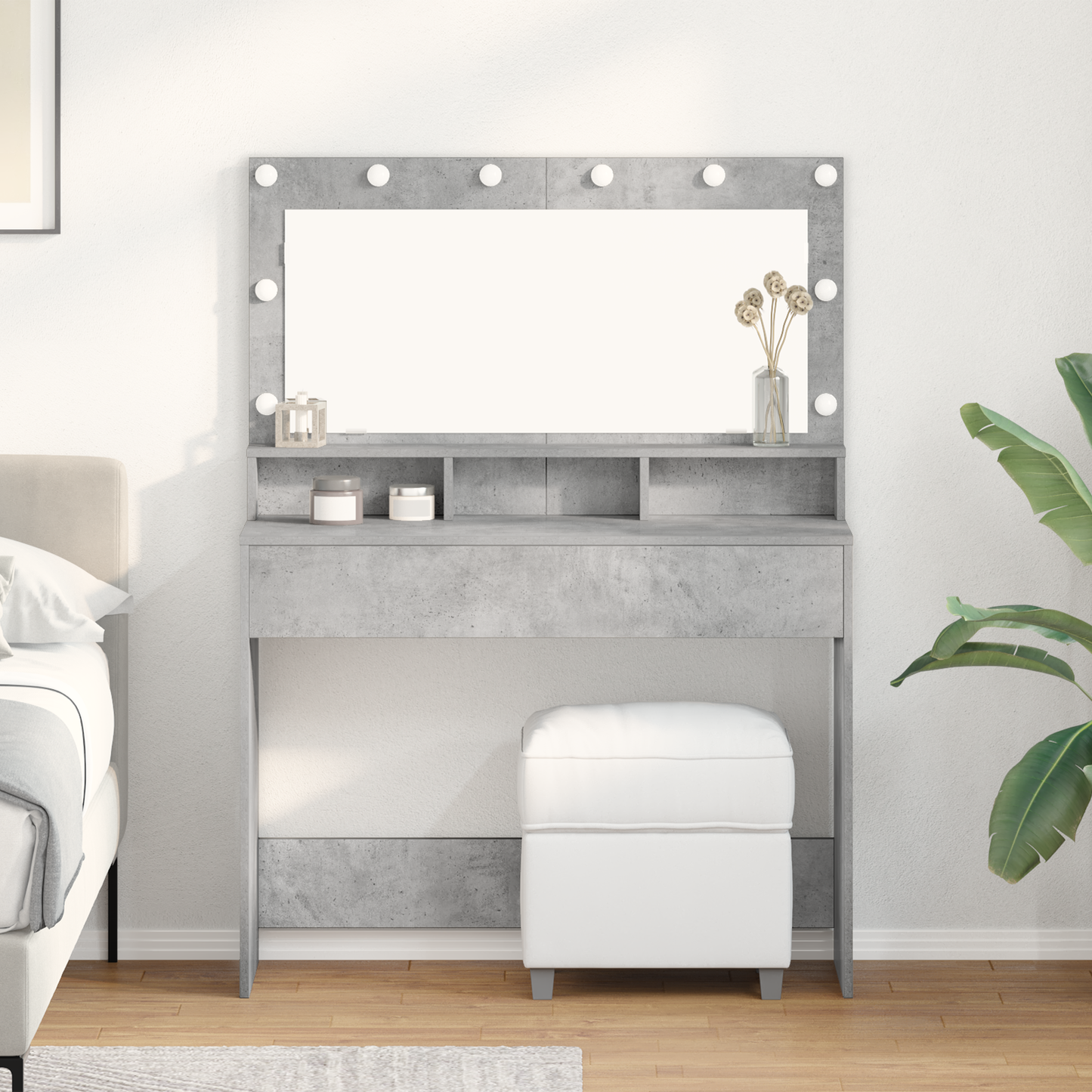 Dressing Table Concrete Grey 100 x 41 x 135 cm Engineered Wood