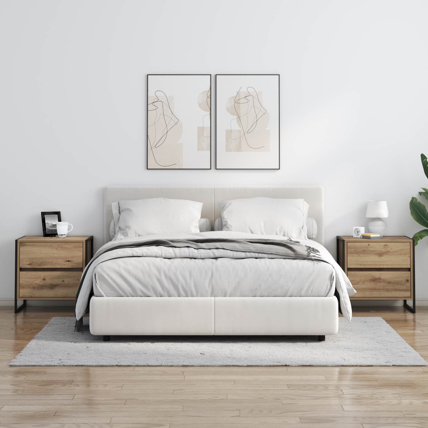 Bedside Table with Drawer 2 pcs Artisian Oak 50 x 39.5 x 50 cm