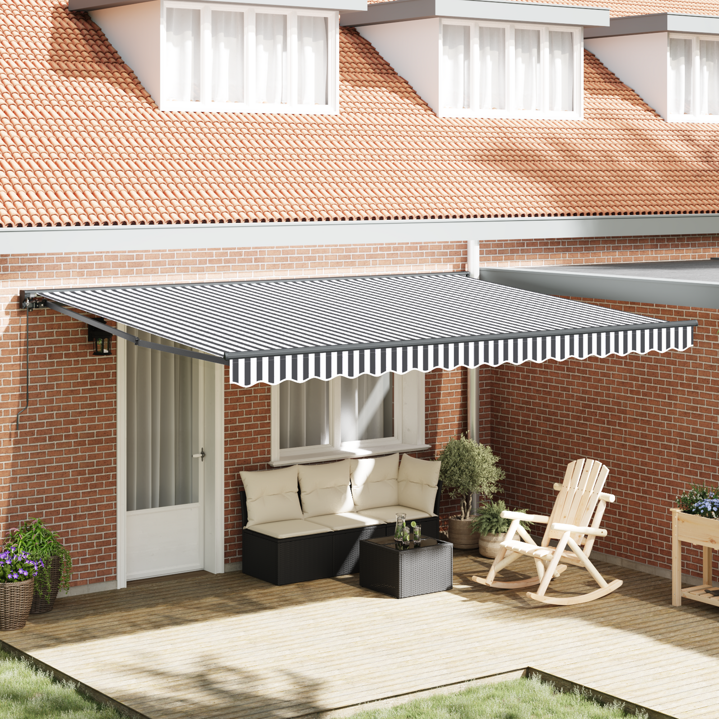 Awning Frame Anthracite and White 450 x 300 cm