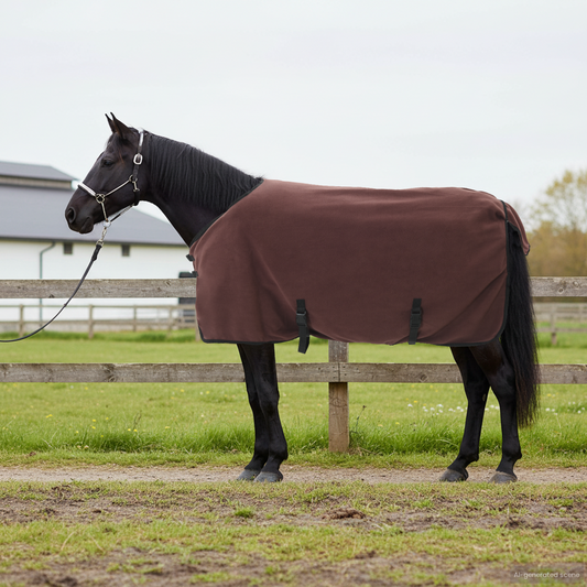 Horse Blanket Dark Brown 95 cm Polyester Fleece
