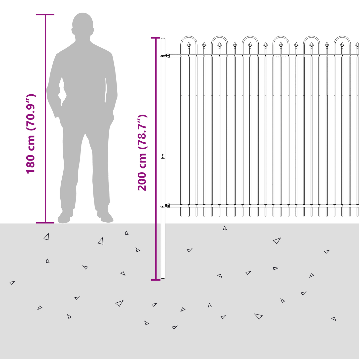 Spike Arch Fence DRONTEN Black