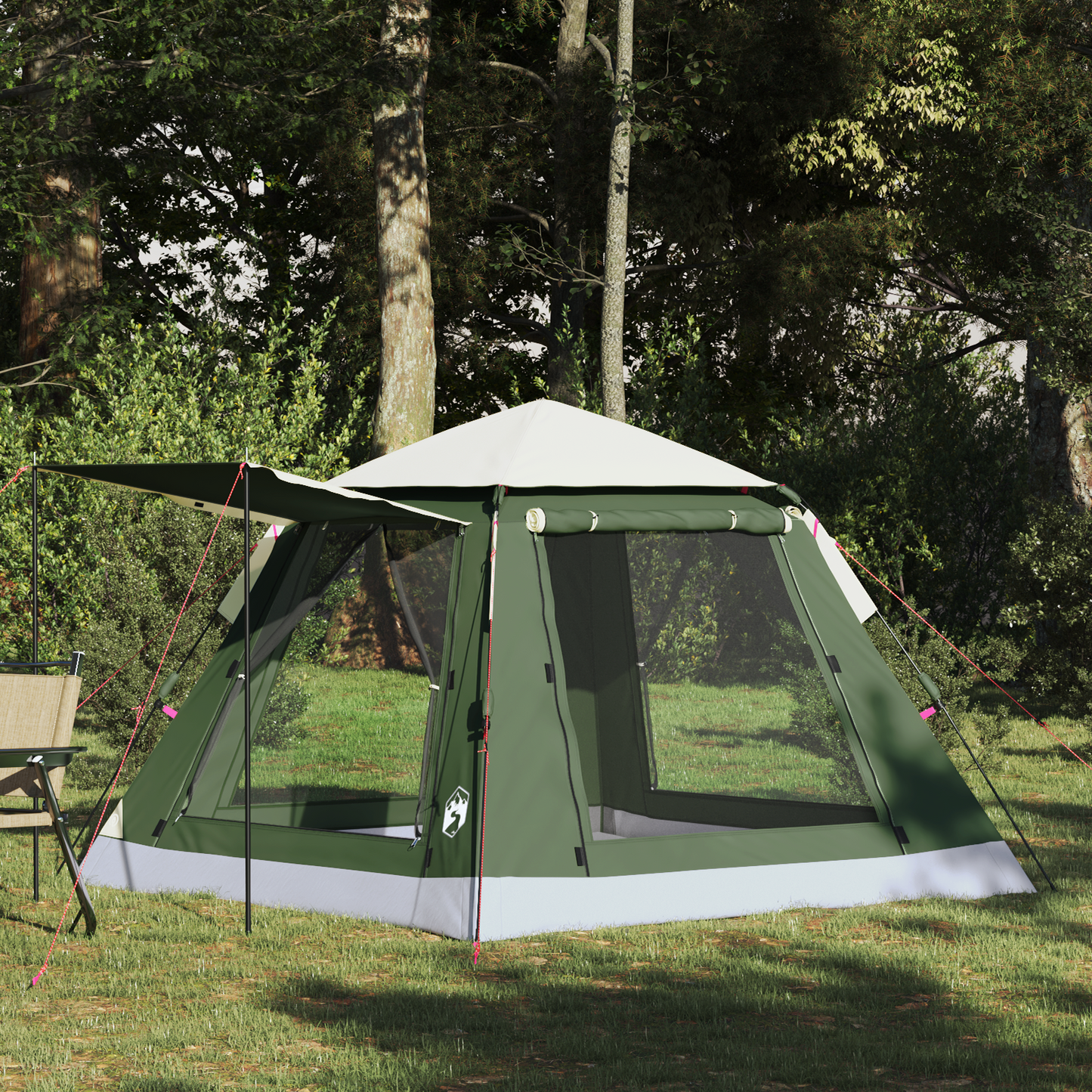 Instant Tent with Rainfly 3-Person Quick-Release Green