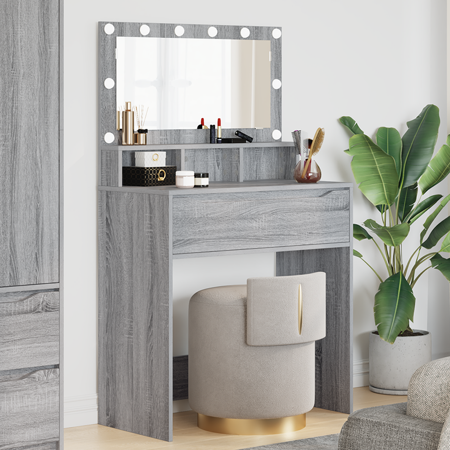 Bedroom Dressing Tables Grey Sonoma 80 x 39.6 x 135 cm