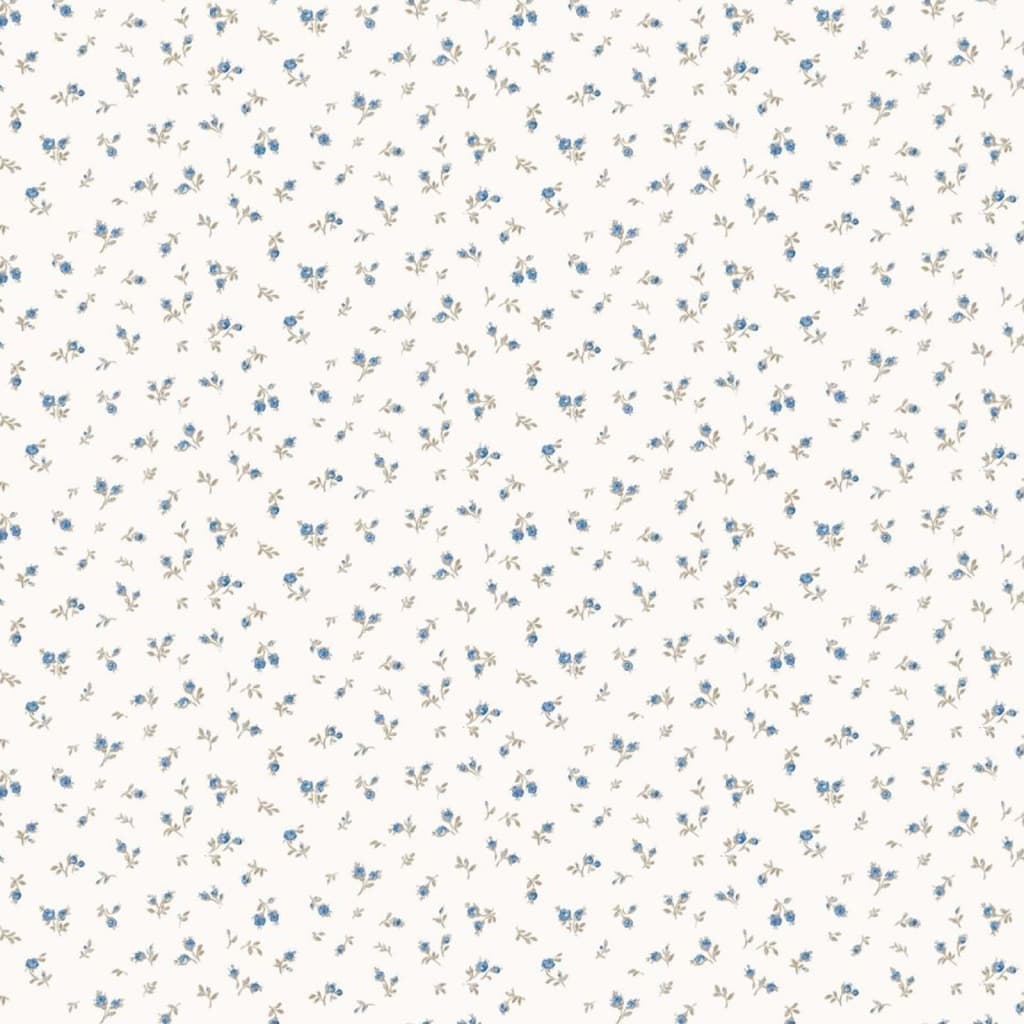 Noordwand Wallpaper Blooming Garden 6 Little Roses White and Blue