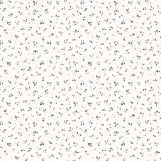 Noordwand Wallpaper Blooming Garden 6 Little Roses White and Blue