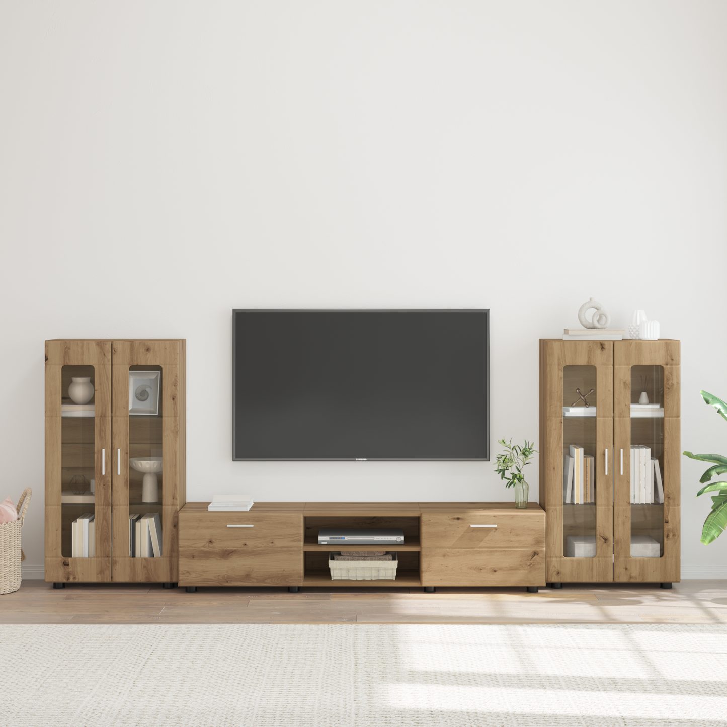 TV Cabinet Set FLORIN 3 pcs Artisan Oak Engineered Wood
