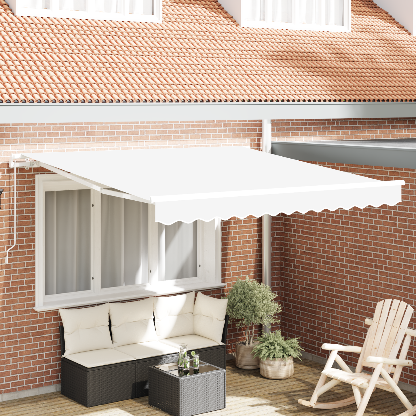 Retractable Awning White 300 x 250 x 165 cm