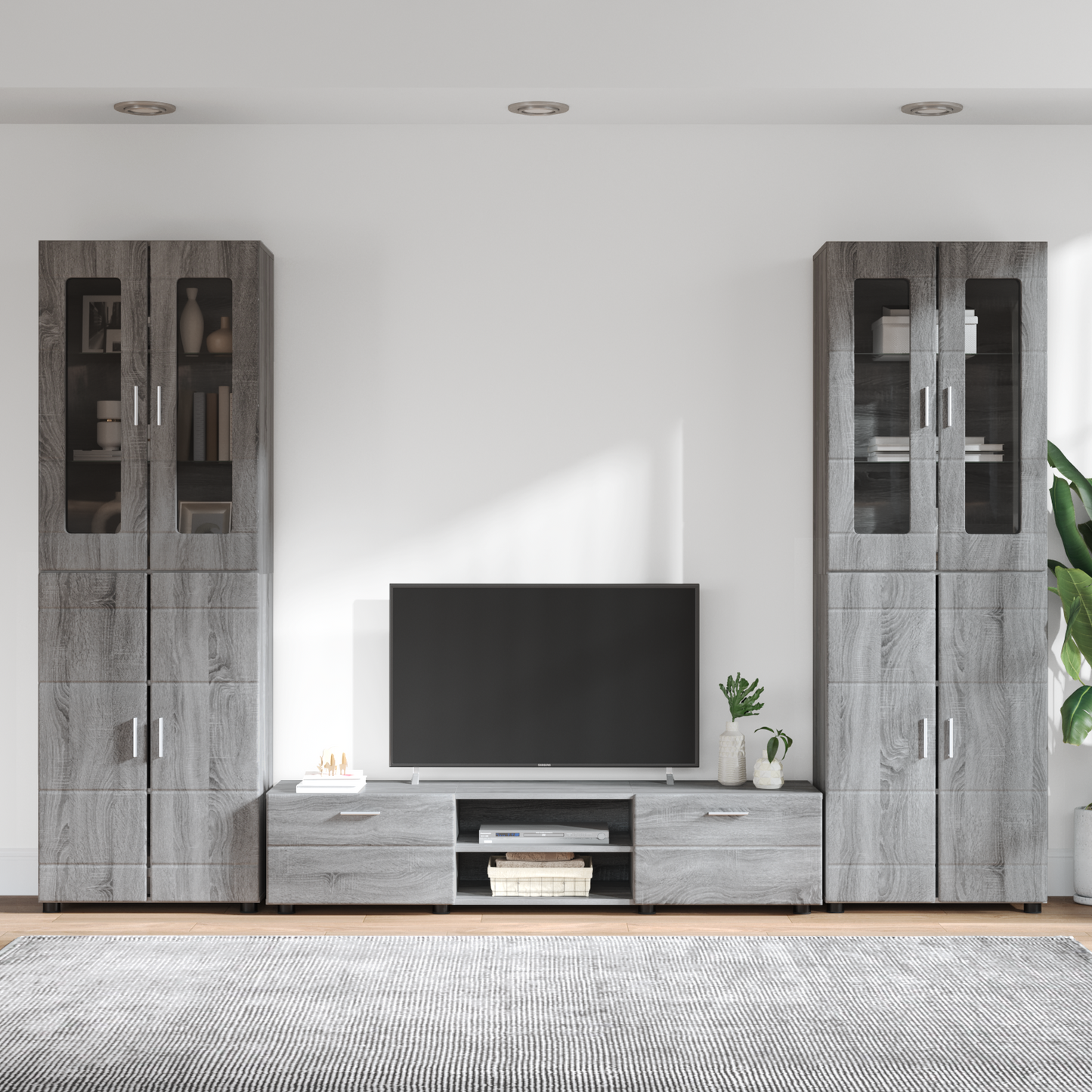 TV Cabinet Set FLORIN 3 pcs Grey Sonoma Engineered Wood