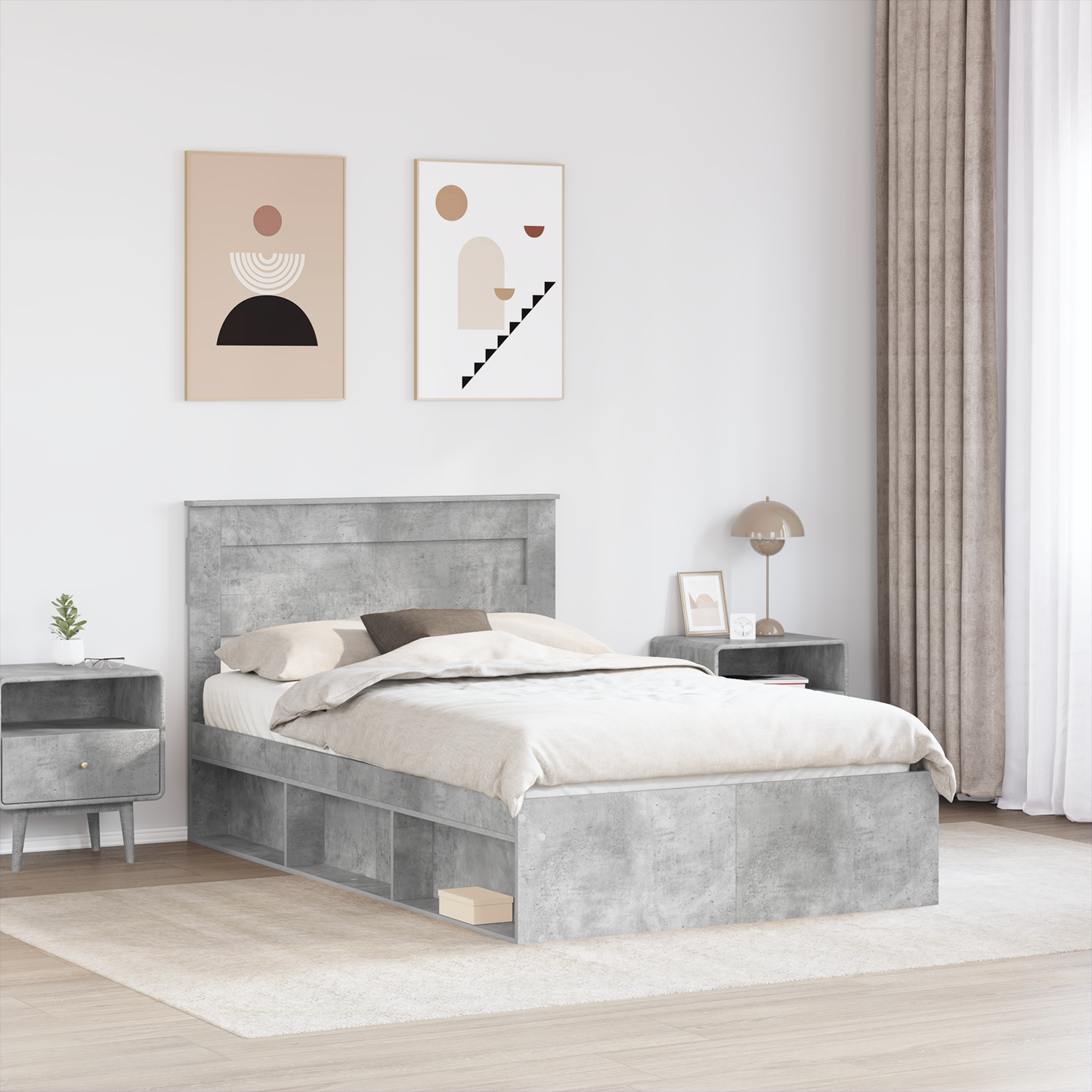 Bed Frame with Headboard Concerte 120 x 200 cm Solid Pine Wood