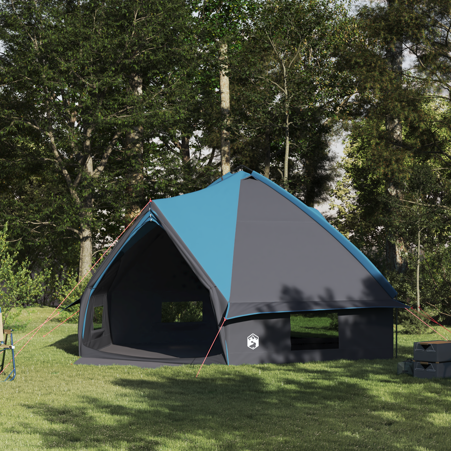 Teepee Tent 10-Person Blue and Grey 567 x 470 x 242 cm