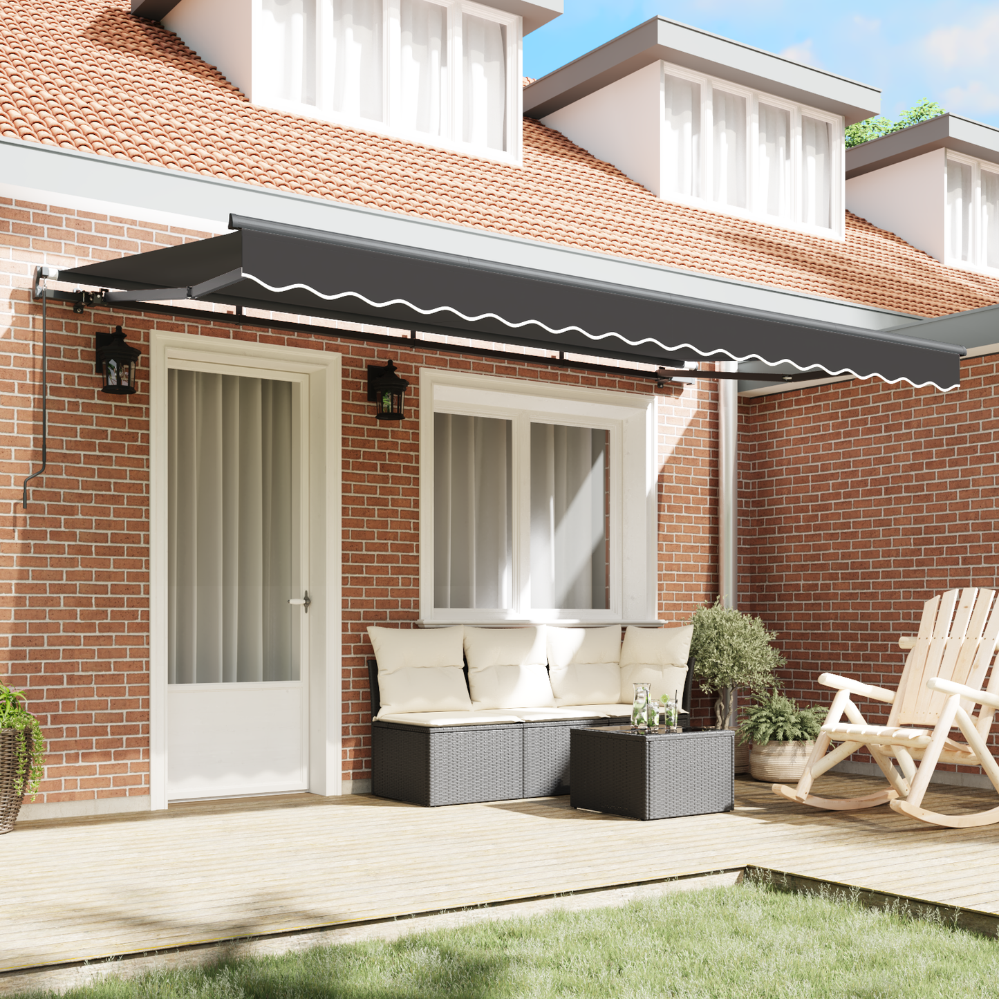 Retractable Awning Anthracite 400 x 200 cm Fabric