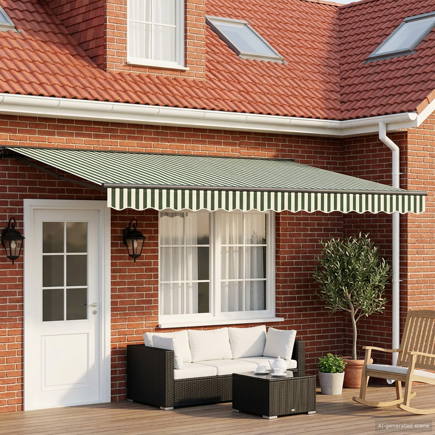 Manual Awning Frame with LEDs 5 x 3.5 m