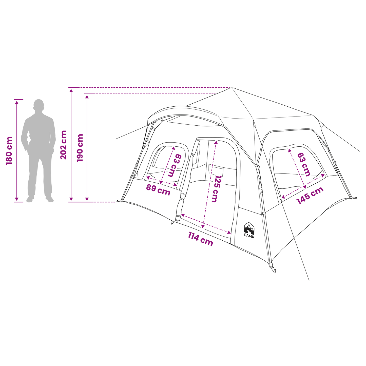Instant Tent Green 340 x 280 x 190 cm