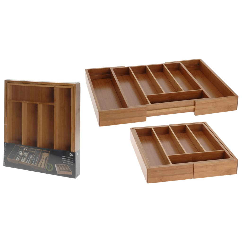 Excellent Houseware Extendable Cutlery Tray Bamboo