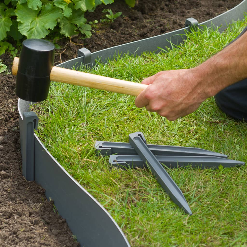 Nature Garden Border Edging and Spike Set Grey