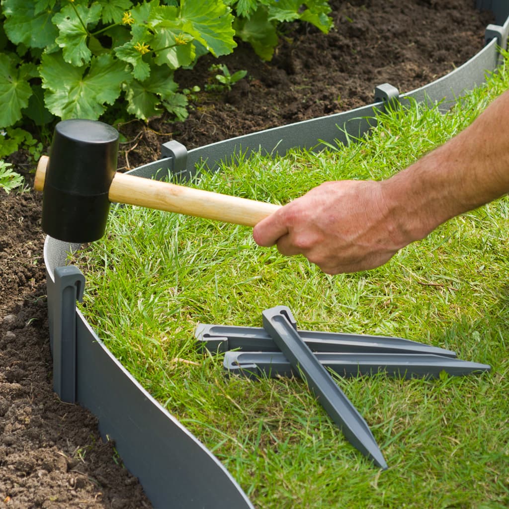 Nature Garden Border Edging and Spike Set Grey