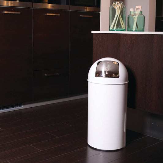 EKO Waste Bin with Push Lid 40 L White