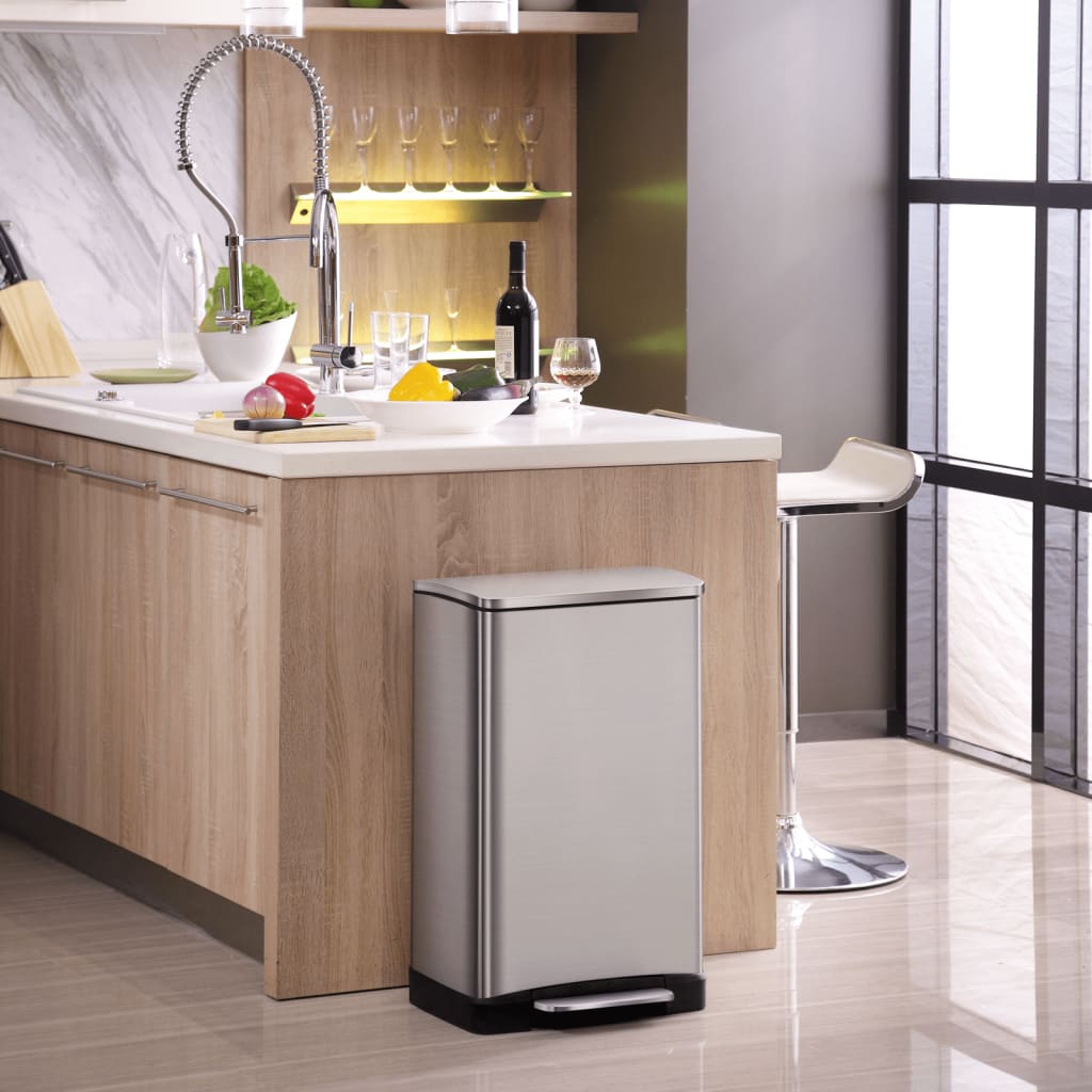 EKO Pedal Bin E-Cube 40 L Matte Silver