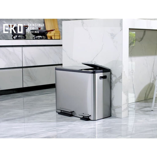 EKO Pedal Bin EcoCasa 30+15 L Matte Silver