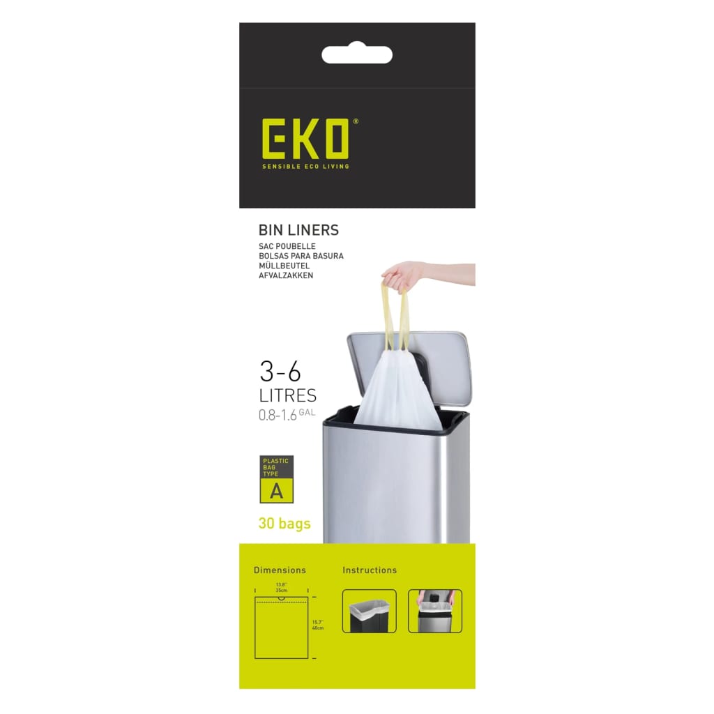 EKO Trash Bag Set A 3-6 L 24x30 pcs White