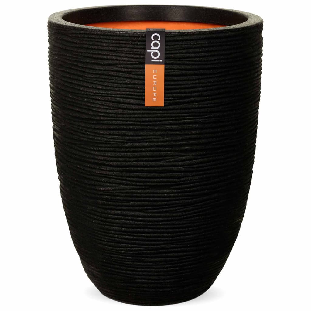 Capi Vase Nature Rib Elegant Low 46x58 cm Black KBLR783