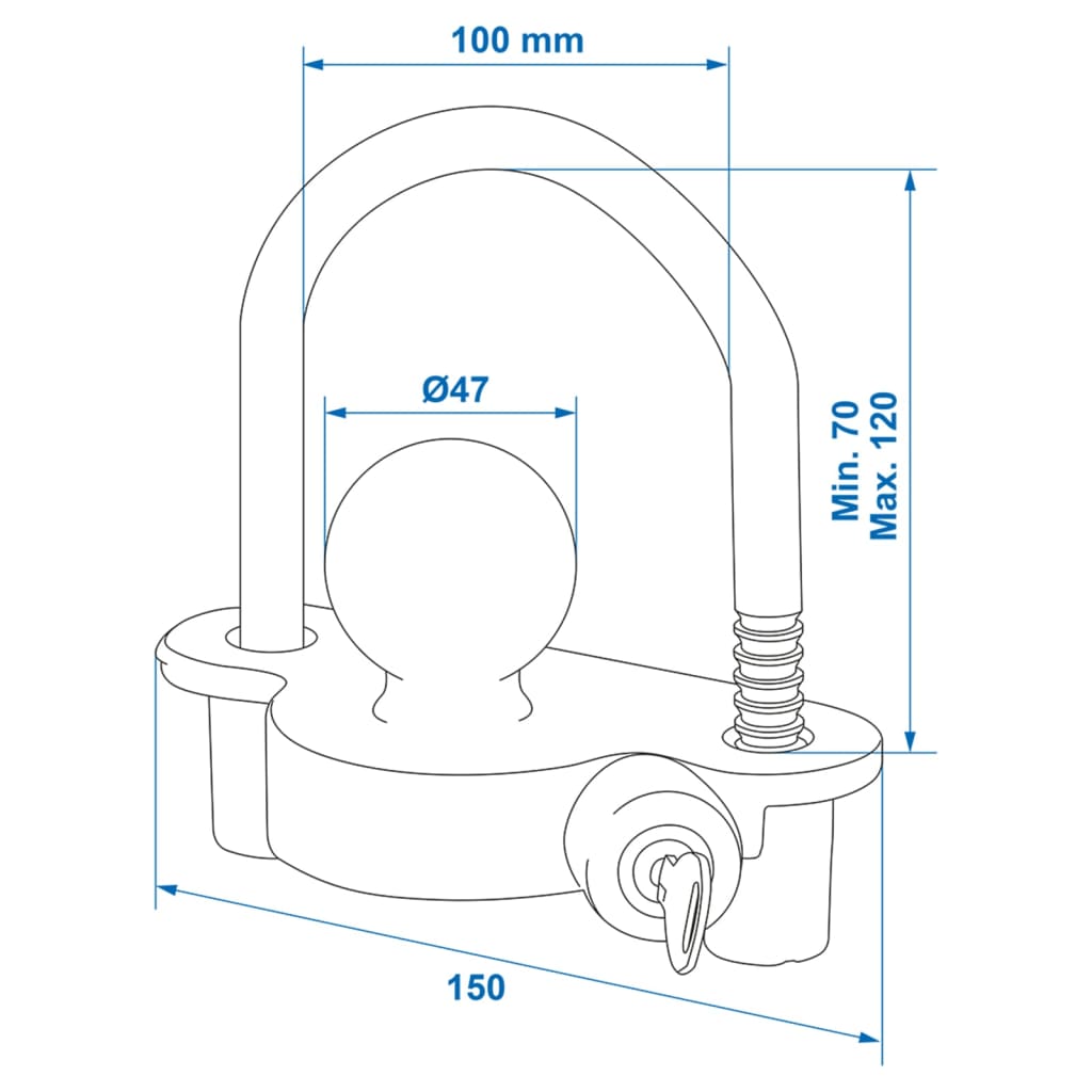 ProPlus Coupling Hitch Lock with Lock Cylinder 341329