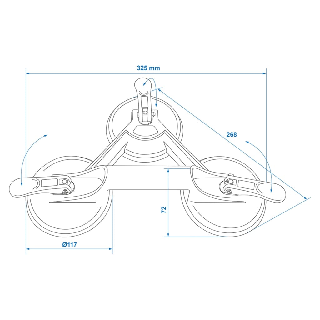 ProPlus Vacuum Lifter Aluminium with 3 Suction Cups