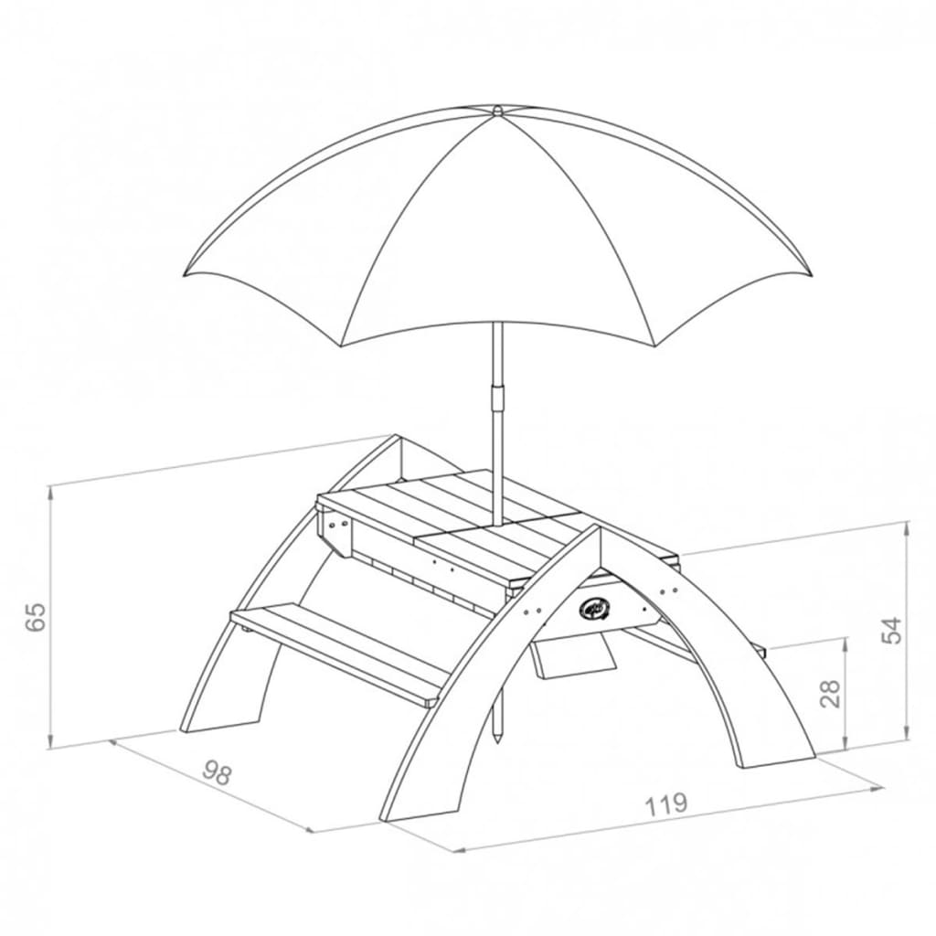 AXI Children's Picnic Table Delta Grey and White A031.023.00