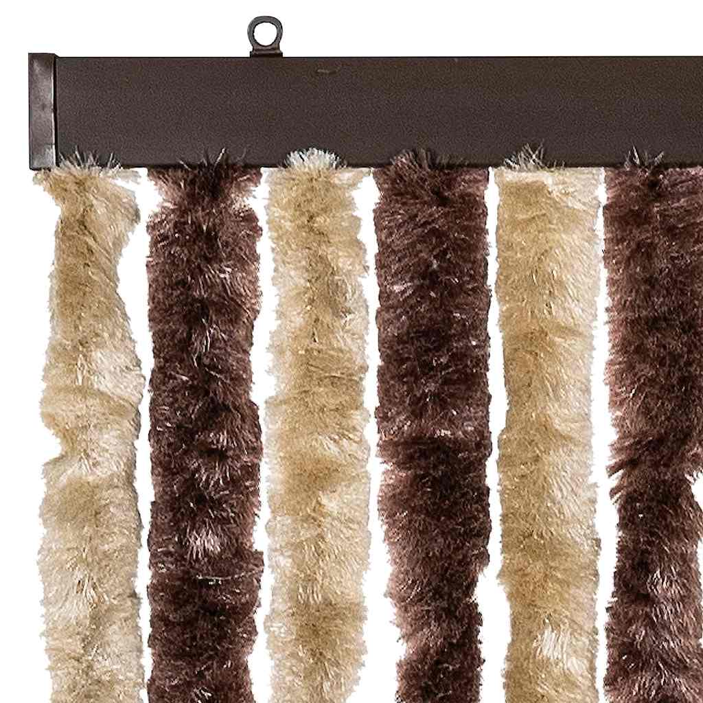 240571 vidaXL Insect Curtain Beige and Light Brown 90x220 cm Chenille