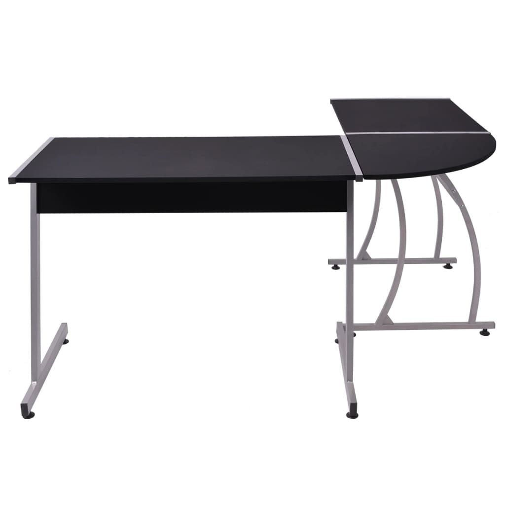 vidaXL Corner Desk L-Shaped Black