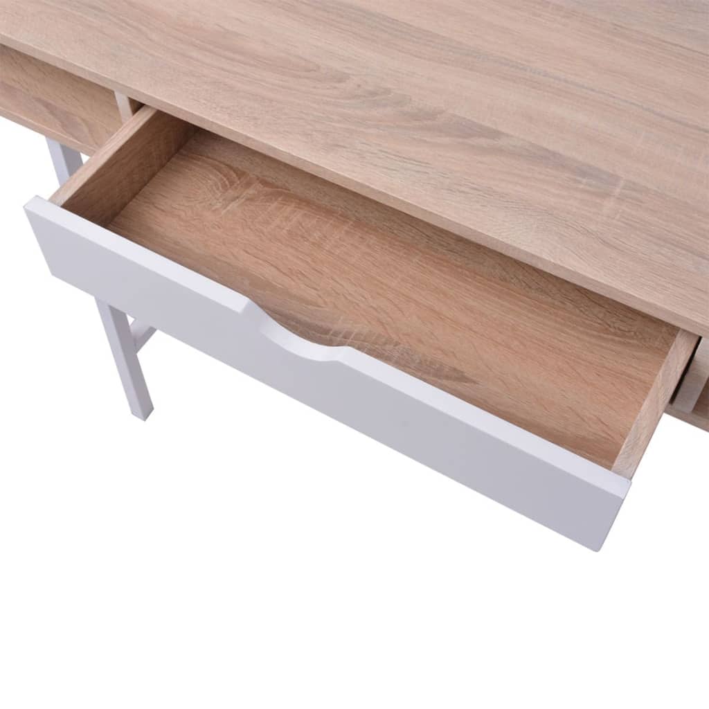 vidaXL Desk with 1 Drawer Oak and White