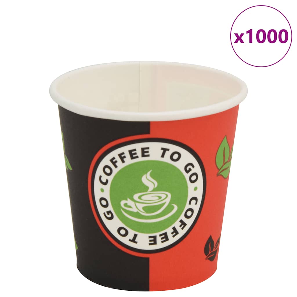 30084 vidaXL 1000 pcs Disposable Coffee Cups Paper 120 ml (4 oz)
