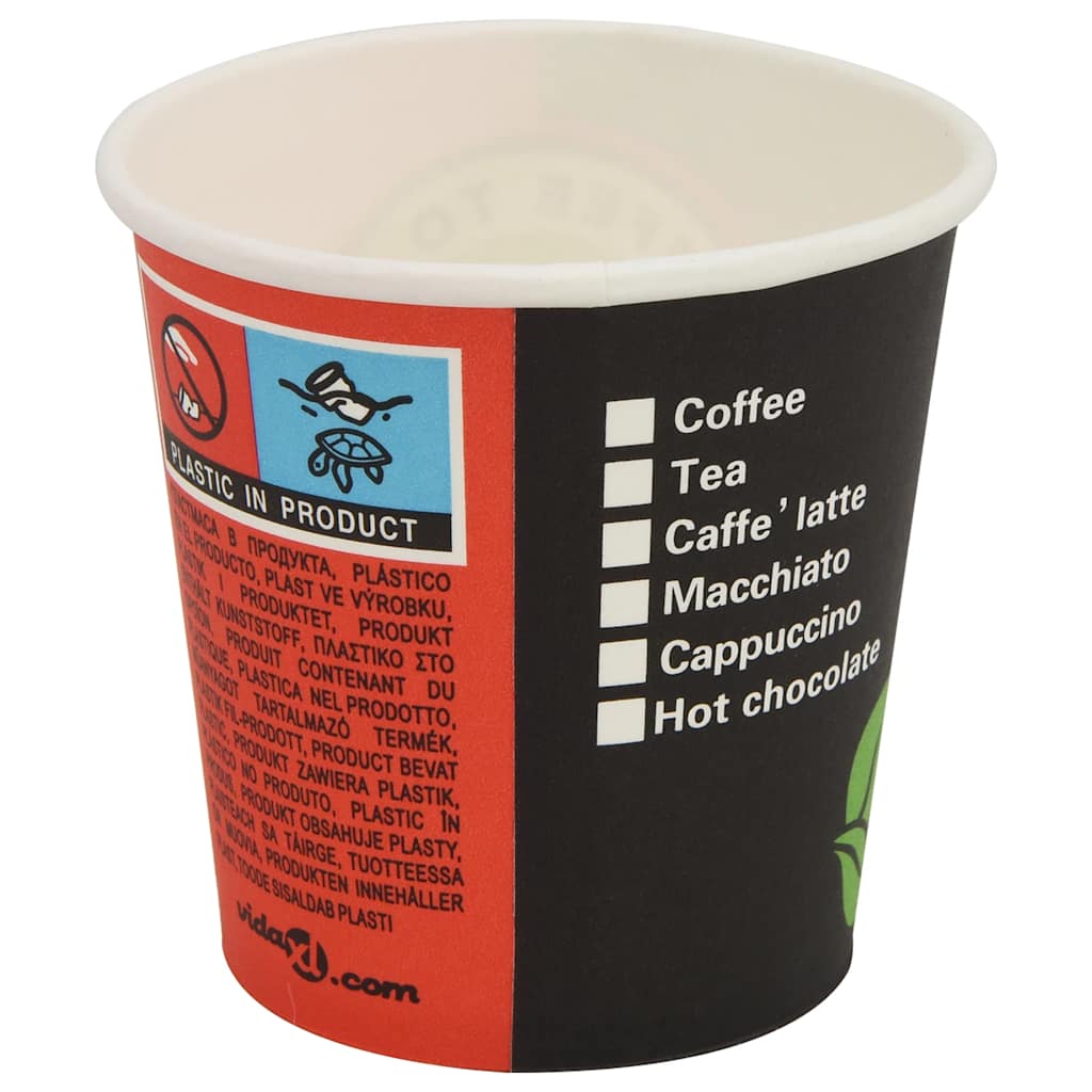 30084 vidaXL 1000 pcs Disposable Coffee Cups Paper 120 ml (4 oz)