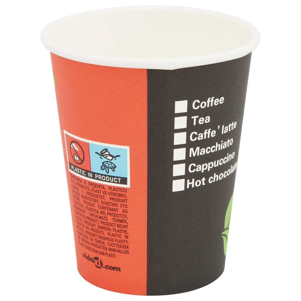 30085 vidaXL 1000 pcs Disposable Coffee Cups Paper 240 ml (8 oz)